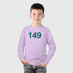 Лонгслив хлопковый детский 149 - Игра в кальмара, цвет: лаванда — фото 2