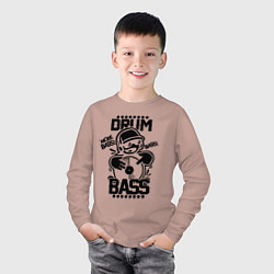Лонгслив хлопковый детский Drum n Bass: More Bass цвета пыльно-розовый — фото 2