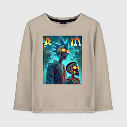 Лонгслив хлопковый детский Rick and Morty - cyberpunk fantasy, цвет: миндальный