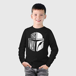 Лонгслив хлопковый детский This is the way helmet The mandolorian, цвет: черный — фото 2
