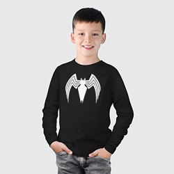 Лонгслив хлопковый детский Venom spider logo, цвет: черный — фото 2