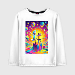 Лонгслив хлопковый детский Rick and Morty - surrealistic fantasy, цвет: белый