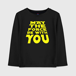 Лонгслив хлопковый детский Да прибудет с тобой сила Звездные войны, цвет: черный