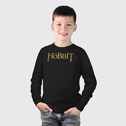 Лонгслив хлопковый детский The hobbit logo, цвет: черный — фото 2