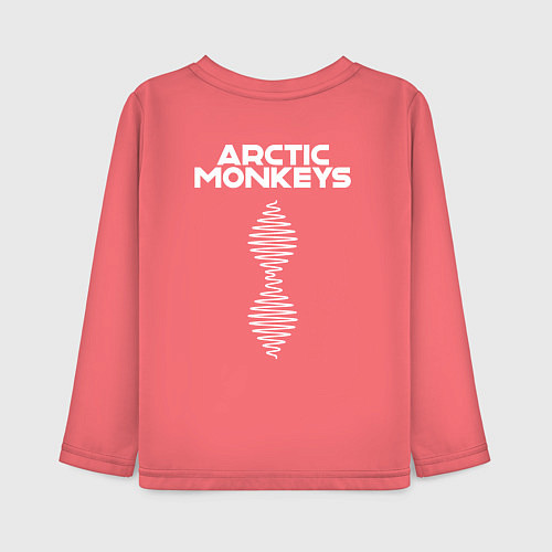 Детский лонгслив Arctic Monkeys логотип / Коралловый – фото 2