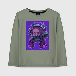 Лонгслив хлопковый детский Аманда Янг, цвет: авокадо