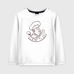 Лонгслив хлопковый детский Cool chef, цвет: белый