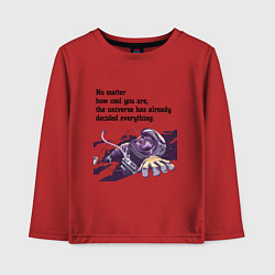 Лонгслив хлопковый детский Вселенная уже всё решила, цвет: красный