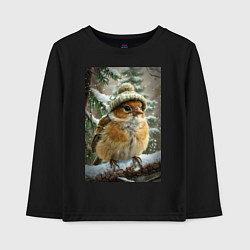 Детский лонгслив Воробей в шапке