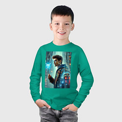 Лонгслив хлопковый детский Harry Potter - urban style, цвет: зеленый — фото 2