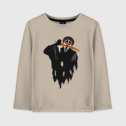 Лонгслив хлопковый детский Крик-мужик из Деревня дураков мем, цвет: миндальный