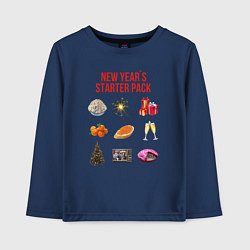 Лонгслив хлопковый детский Starter pack, цвет: тёмно-синий