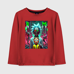 Лонгслив хлопковый детский Rick and Morty - horror fantasy, цвет: красный