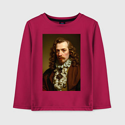 Лонгслив хлопковый детский Старинный портрет, цвет: маджента