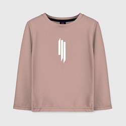 Лонгслив хлопковый детский Skrillex - logo, цвет: пыльно-розовый