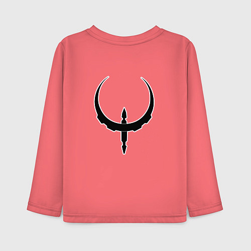 Детский лонгслив Чёрно-белый знак quake / Коралловый – фото 2