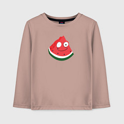 Лонгслив хлопковый детский Очумелый арбуз - мем, цвет: пыльно-розовый