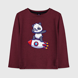 Лонгслив хлопковый детский Rocket panda, цвет: меланж-бордовый