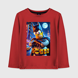 Лонгслив хлопковый детский Batsimpson - ai art collaboration, цвет: красный