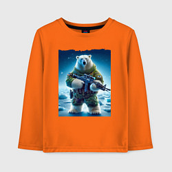 Лонгслив хлопковый детский Polar bear - special forces, цвет: оранжевый