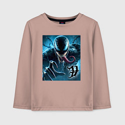 Лонгслив хлопковый детский Ужасный Веном - нейроарт фантазия, цвет: пыльно-розовый