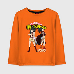 Лонгслив хлопковый детский Моя геройская академия Момо, цвет: оранжевый