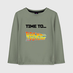 Лонгслив хлопковый детский Time to back to the future, цвет: авокадо