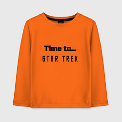 Лонгслив хлопковый детский Time to star trek, цвет: оранжевый