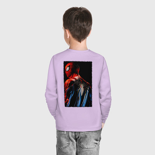 Детский лонгслив Человек паук спина / Лаванда – фото 4