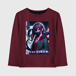 Лонгслив хлопковый детский We are Venom - meme, цвет: меланж-бордовый