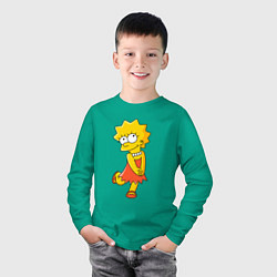 Лонгслив хлопковый детский Lisa Simpson, цвет: зеленый — фото 2