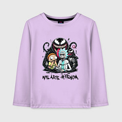 Лонгслив хлопковый детский Morty and Rick - we are Venom meme, цвет: лаванда