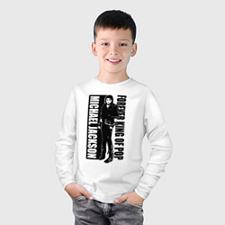 Лонгслив хлопковый детский Michael Jackson - forever king of pop, цвет: белый — фото 2