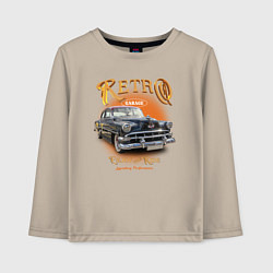 Детский лонгслив Ретро гараж и автомобиль Chevrolet 210 Deluxe