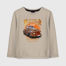 Детский лонгслив Ретро гараж и автомобиль Ford F