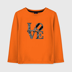 Лонгслив хлопковый детский L o v e, цвет: оранжевый