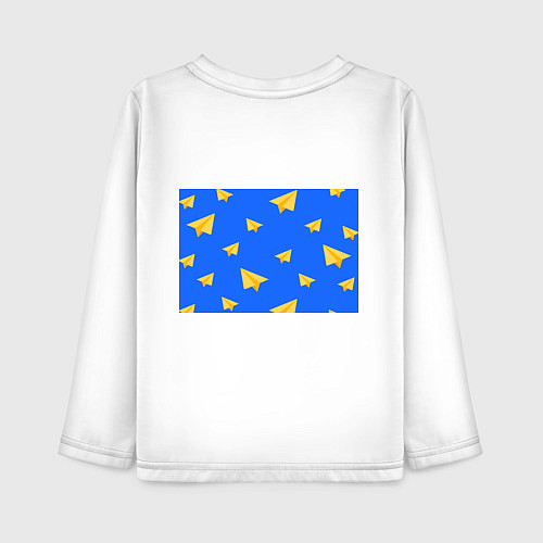 Детский лонгслив Желтый самолетик / Белый – фото 2