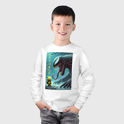 Лонгслив хлопковый детский Baby and Symbiote - we are a Venom meme, цвет: белый — фото 2
