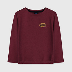 Лонгслив хлопковый детский Rock cross, цвет: меланж-бордовый