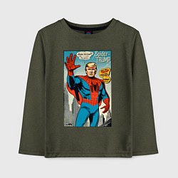 Лонгслив хлопковый детский Spider-Trump - retro, цвет: меланж-хаки