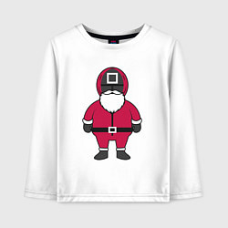 Лонгслив хлопковый детский Squid game Santa, цвет: белый