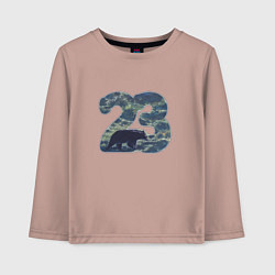 Лонгслив хлопковый детский Двадцать три, цвет: пыльно-розовый