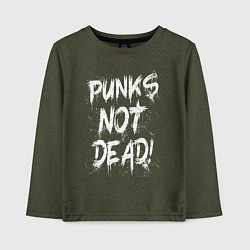 Лонгслив хлопковый детский Punk not dead, цвет: меланж-хаки