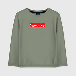 Лонгслив хлопковый детский Сигма бой supreme style из песни мерч - тик-ток ме, цвет: авокадо