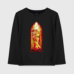 Лонгслив хлопковый детский Космодесантник в арке, цвет: черный