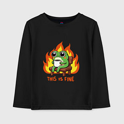 Лонгслив хлопковый детский Frog - this is fine, цвет: черный