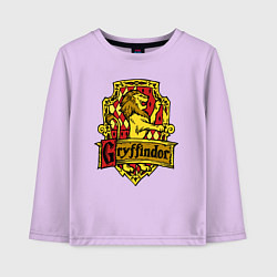 Лонгслив хлопковый детский Hogwarts - gryffindor logo, цвет: лаванда