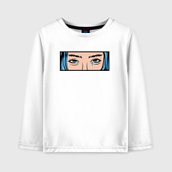 Лонгслив хлопковый детский Грустные глаза, цвет: белый