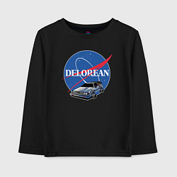 Лонгслив хлопковый детский Space delorean, цвет: черный