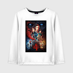 Лонгслив хлопковый детский Stranger Things 4, цвет: белый